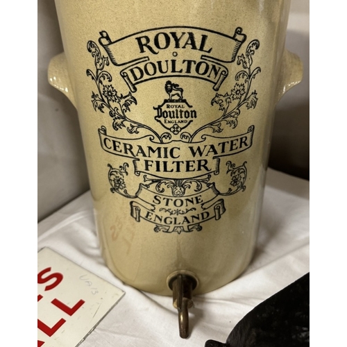 439 - A large Royal Doulton stoneware ceramic water filter with brass tap