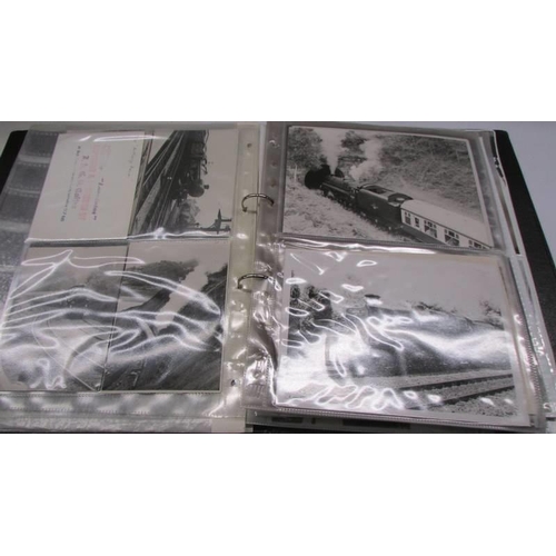 248 - Steam Railways - Black binder containing 20+ strips of 35mm black and white negatives of steam train... 