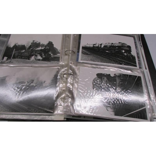 248 - Steam Railways - Black binder containing 20+ strips of 35mm black and white negatives of steam train... 