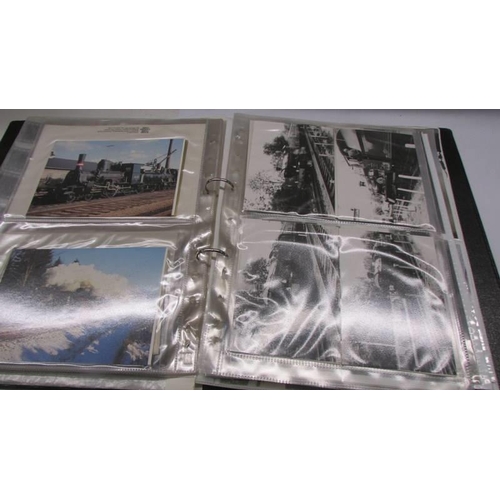 248 - Steam Railways - Black binder containing 20+ strips of 35mm black and white negatives of steam train... 