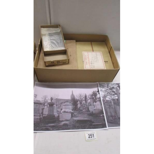 251 - Highgate Cemetery – A box containing several smaller boxes of glass negatives from the estate of the... 