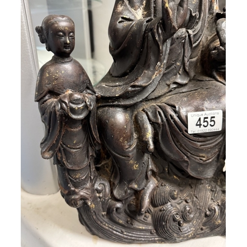 455 - An early cast iron Budda possibly 15th / 16th century