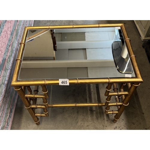 465 - A bamboo effect mirror top table