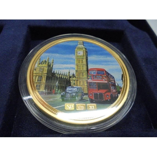 289 - A cased set of 6 gold plated coins celebrating Great Britain, Numisproof collection.