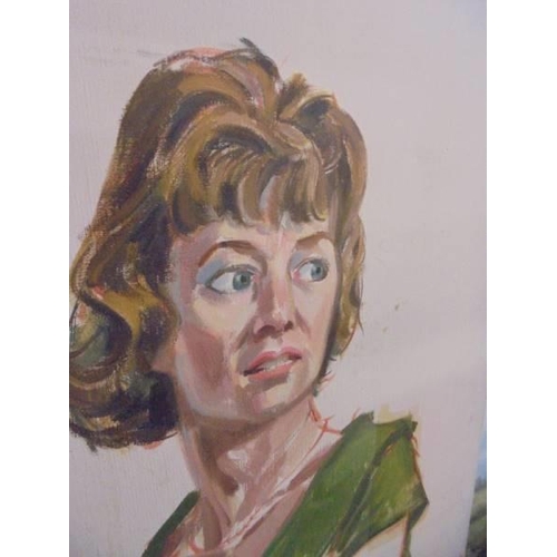 478 - An unframed oil on canvas portrait of a lady.