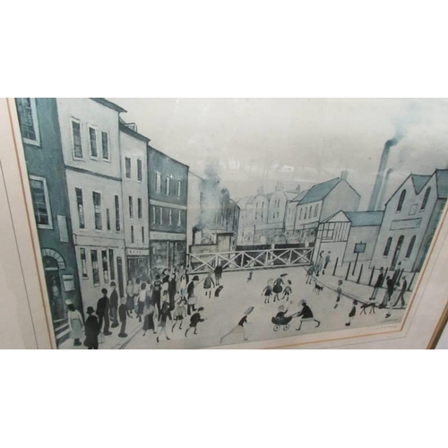 515 - L S Lowry (1887-1976) Level Crossing Burton-on-Trent signed limited edition print (850) with Fine Ar... 