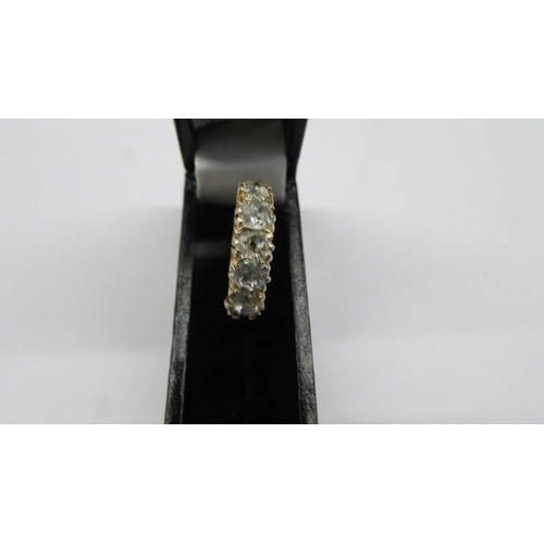 100N - A Victorian 18ct old mine cut five stone diamond ring, total approx. weight 1.5ct, size L,