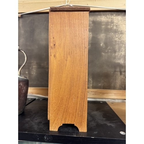 539 - A teak specimen chest of drawers with brass inlay