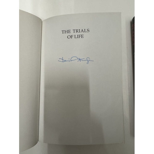 565 - 2 David Attenborough hard back books, The Trials of Life (signed) & The Living Planet