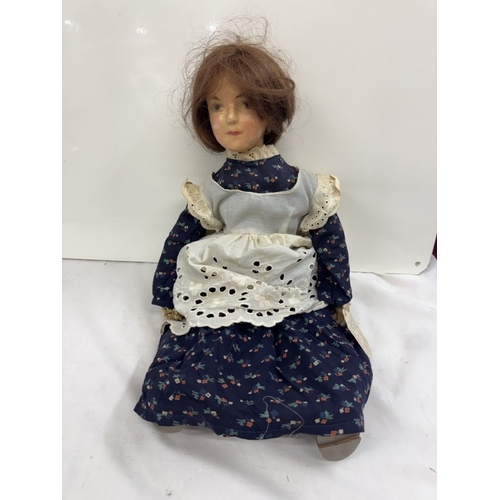 637 - A wax doll of a Victorian child made by Joan Aitchison 1981