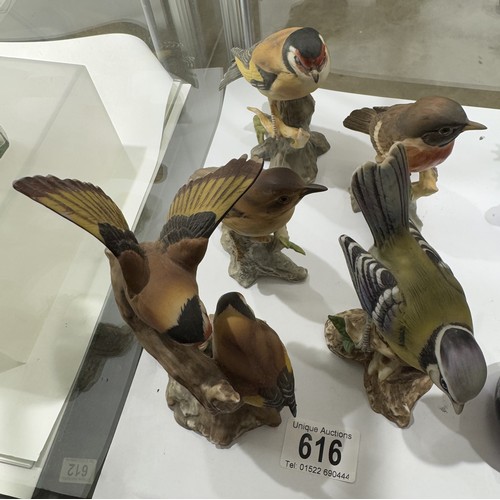 616 - 5 Maruri hand painted ceramic birds