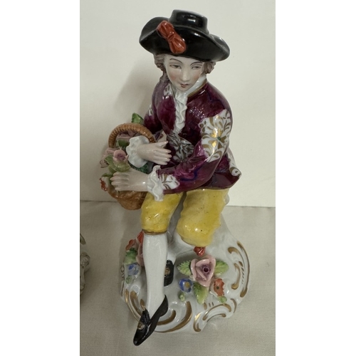 672 - A pair of Sitzendorf boy & girl figurines