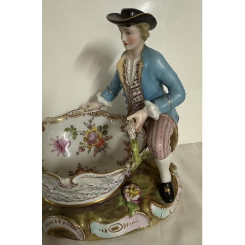 679 - AB Meissen? figure of a gardener with large basket