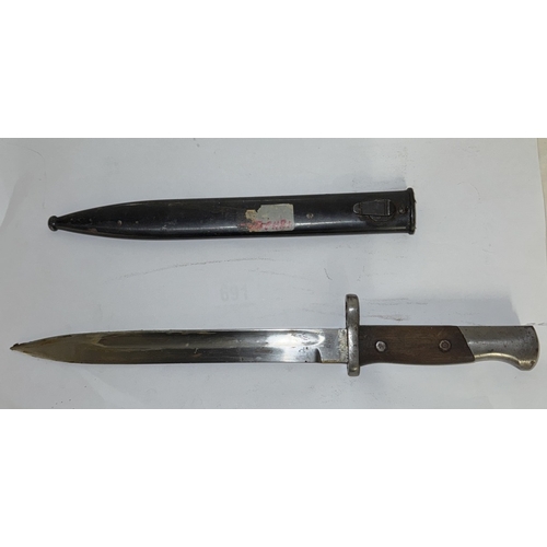 691 - A Brazilian Mauser M1935 bayonet with scabbard