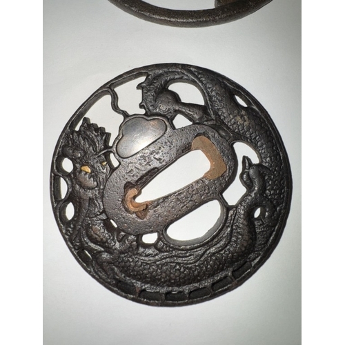 696 - A collection od Samurai sword Tsuba Guards