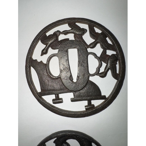 696 - A collection od Samurai sword Tsuba Guards