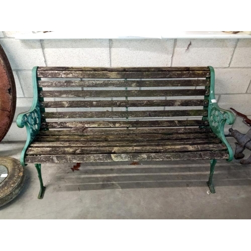 1502 - A metal sided garden bench