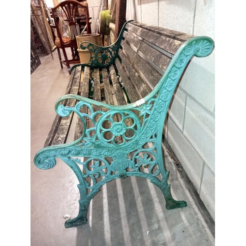 1502 - A metal sided garden bench