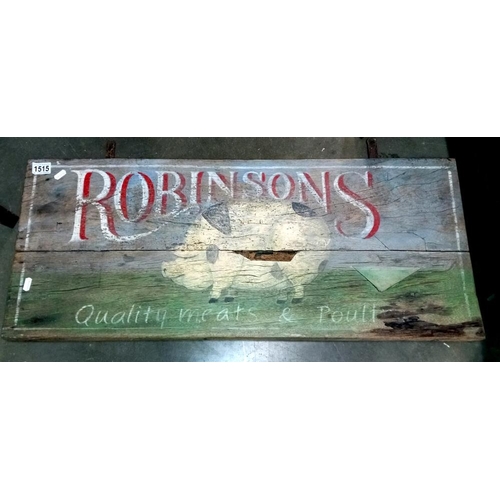 1515 - A vintage wooden Robinsons butchers sign