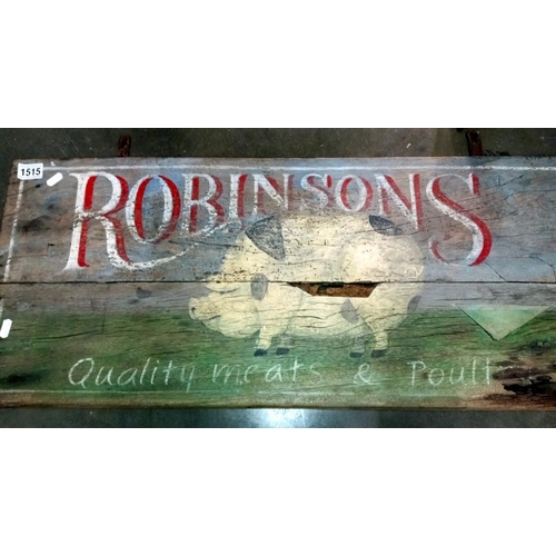 1515 - A vintage wooden Robinsons butchers sign