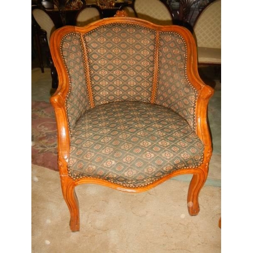 1179 - A pair of Edwardian mahogany framed arm chairs.