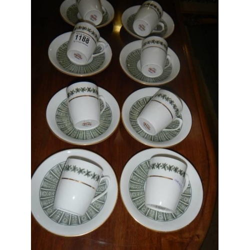 1188 - Eight Spode coffee cups and saucers.