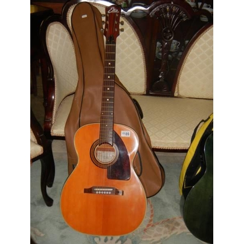 1189 - An EKO accoustic guitar with soft case.