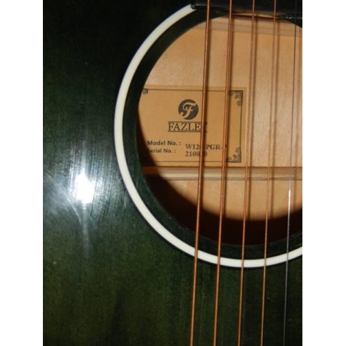 1190 - A Farley accoustic guitar with soft case.