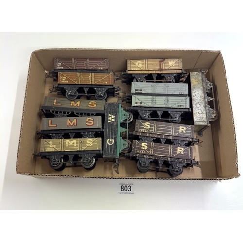 803 - A quantity of Hornby O gauge rolling stock including LMS, SR & GW