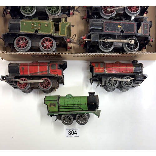 804 - 9 Hornby O gauge locomotives all A/F, suitable for spares or repairs