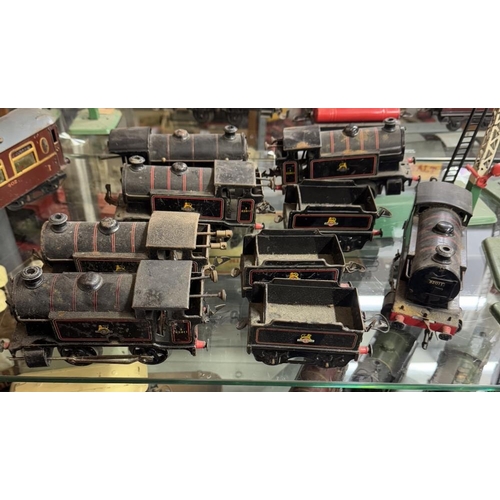 848 - 6 Hornby O gauge British rail locomotives & 3 tenders. Springs are ok, no keys