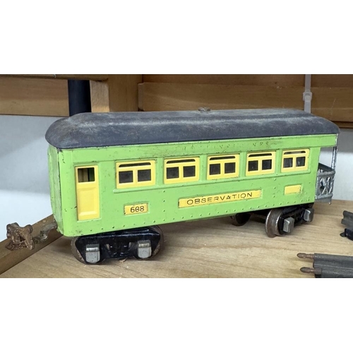 851 - 3 Lionel Lines O gauge pullman coaches & A 3 Rail crossing