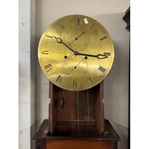 660 - An 8 day brass face long case clock, Macnaughton, Edinburgh