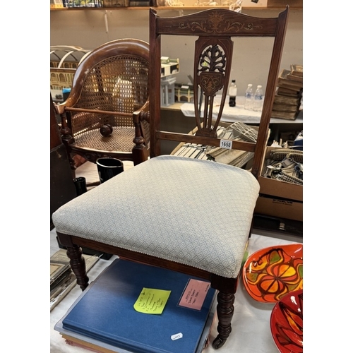 1658 - An Edwardian inlaid bedroom chair