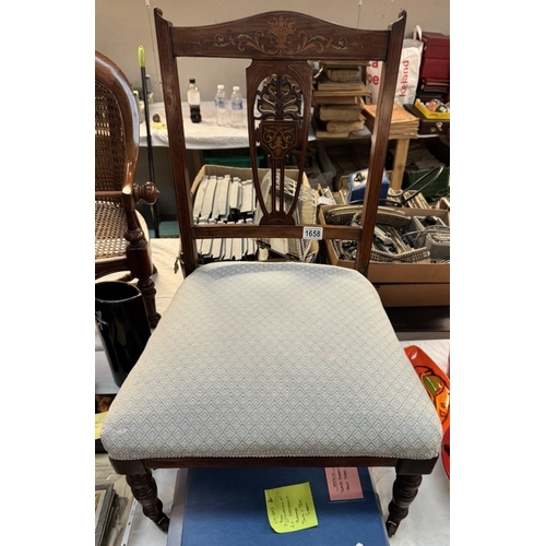 1658 - An Edwardian inlaid bedroom chair