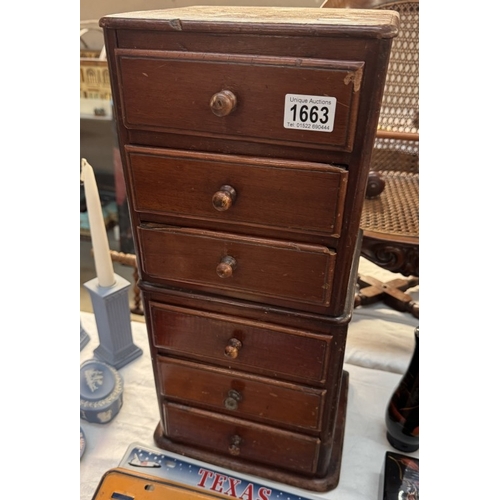 1663 - A standard pine specimen chest of 6 drawers