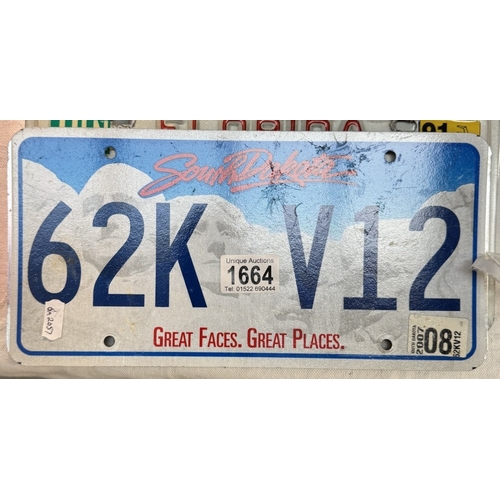 1664 - A quantity of USA number plates