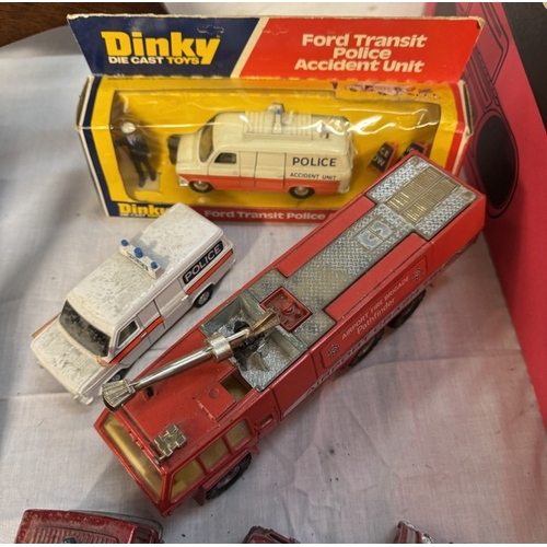 1688 - A boxed Dinky 269 Ford Transit police van & other emergency vehicles