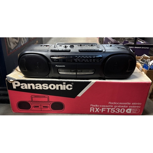 1691 - A boxed retro Panasonic RX-FT530 radio twin cassette stereo