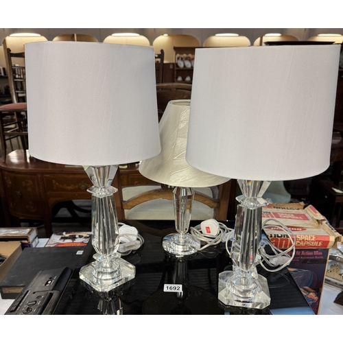 1692 - 3 acrylic table lamps