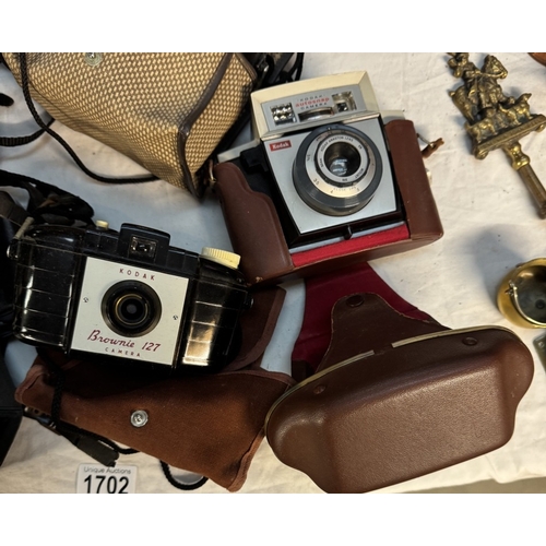 1702 - A tray of camera's including Kodak & Olympus Multi AF200M