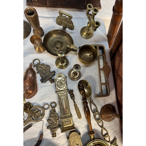 1703 - A vintage brass & copper miniatures including trade samples