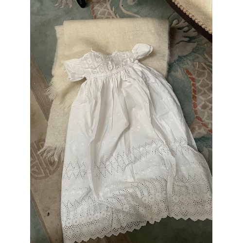 780 - A 1950's Christening gown & Cashmere welcoming shawl