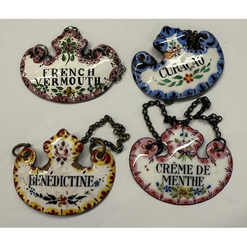 211 - Thirty old enamel decanter labels.