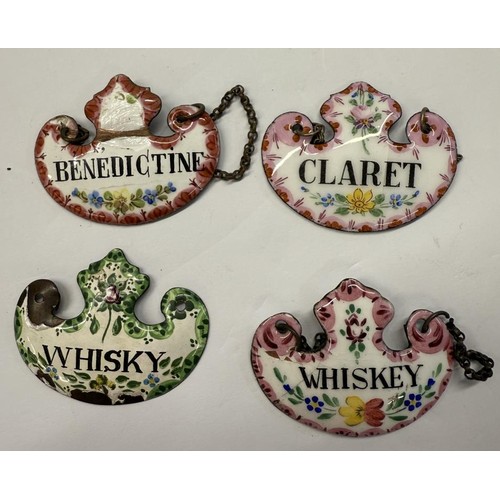 211 - Thirty old enamel decanter labels.