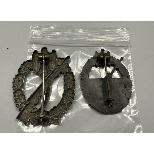 223 - Two German badges - Infantry Assault and Coastal Artillery.