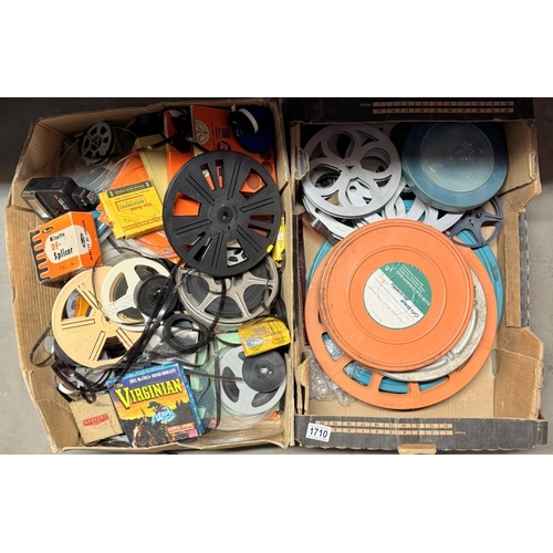 1710 - 2 boxes of cine-films & reels etc.