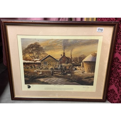 1715 - A signed limited edition print 186/250, Home of the Lincolnshire Red by David Waller