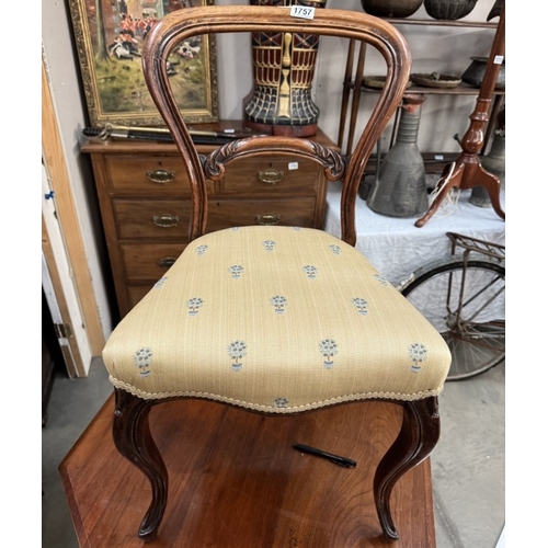 1757 - A Victorian balloon back chair