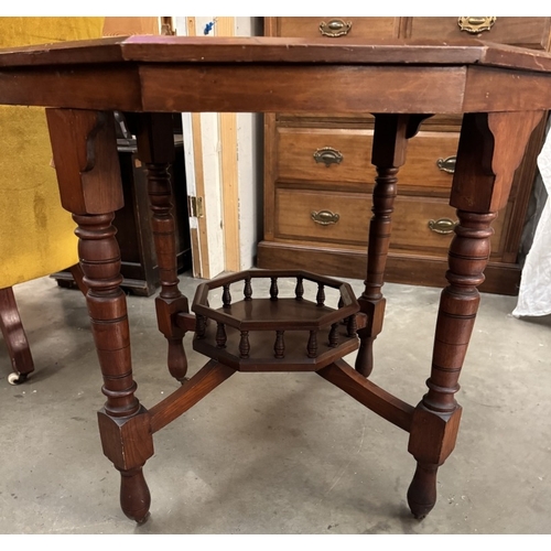 1758 - An Edwardian mahogany octagonal tea table